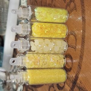 #35 Assorted Yellow Glitter Vials, Crafting & DIY Supplies